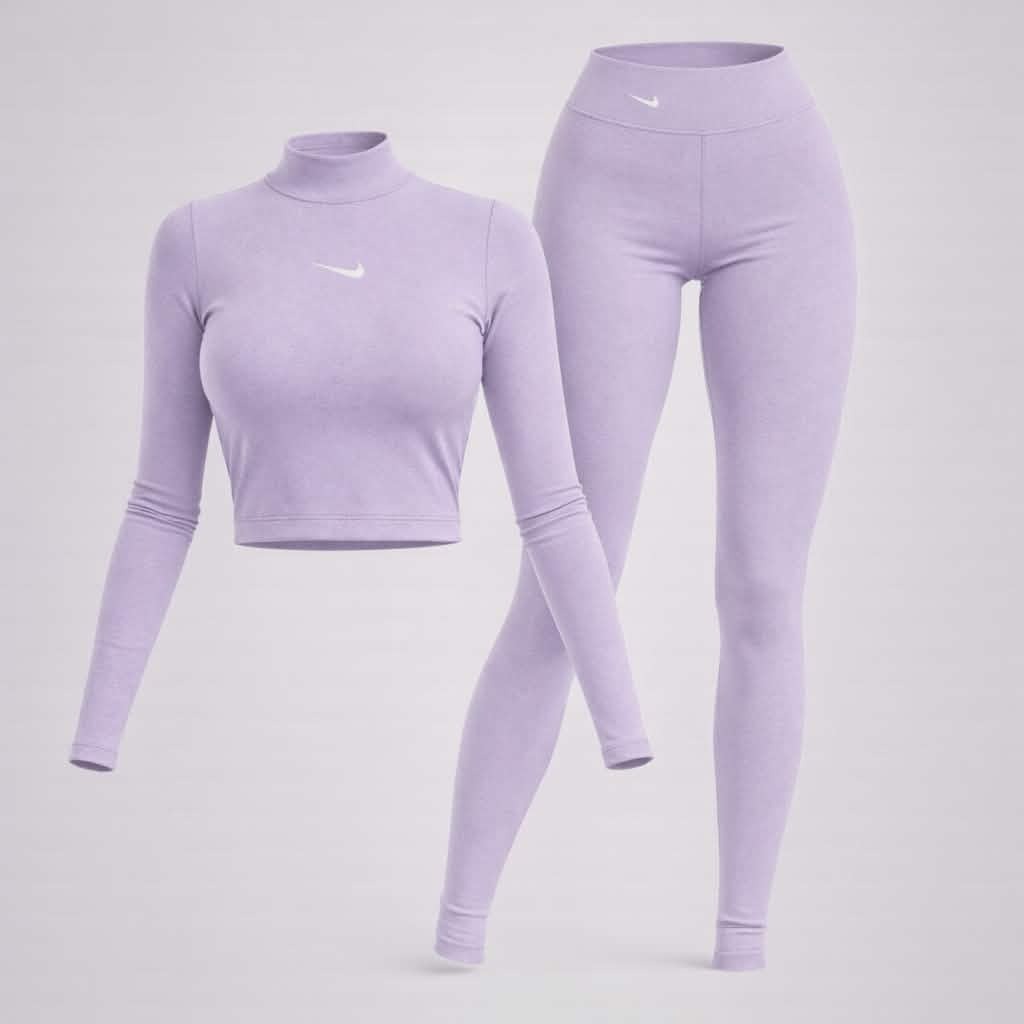 Buzo Y Leggins Nike Lila Talla M.